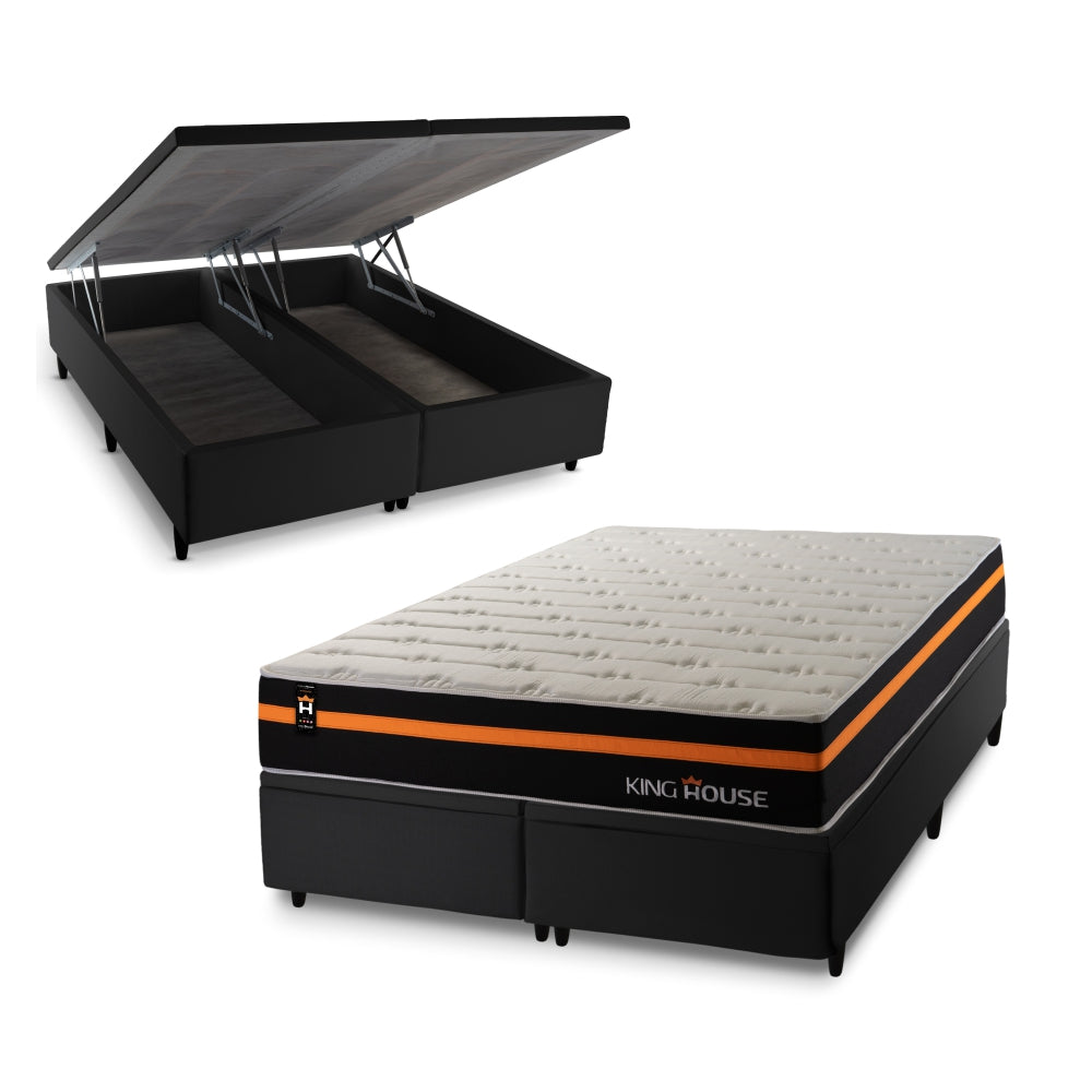 Cama Box Baú Sirius c/ Molas Ensacadas 193x203 King House