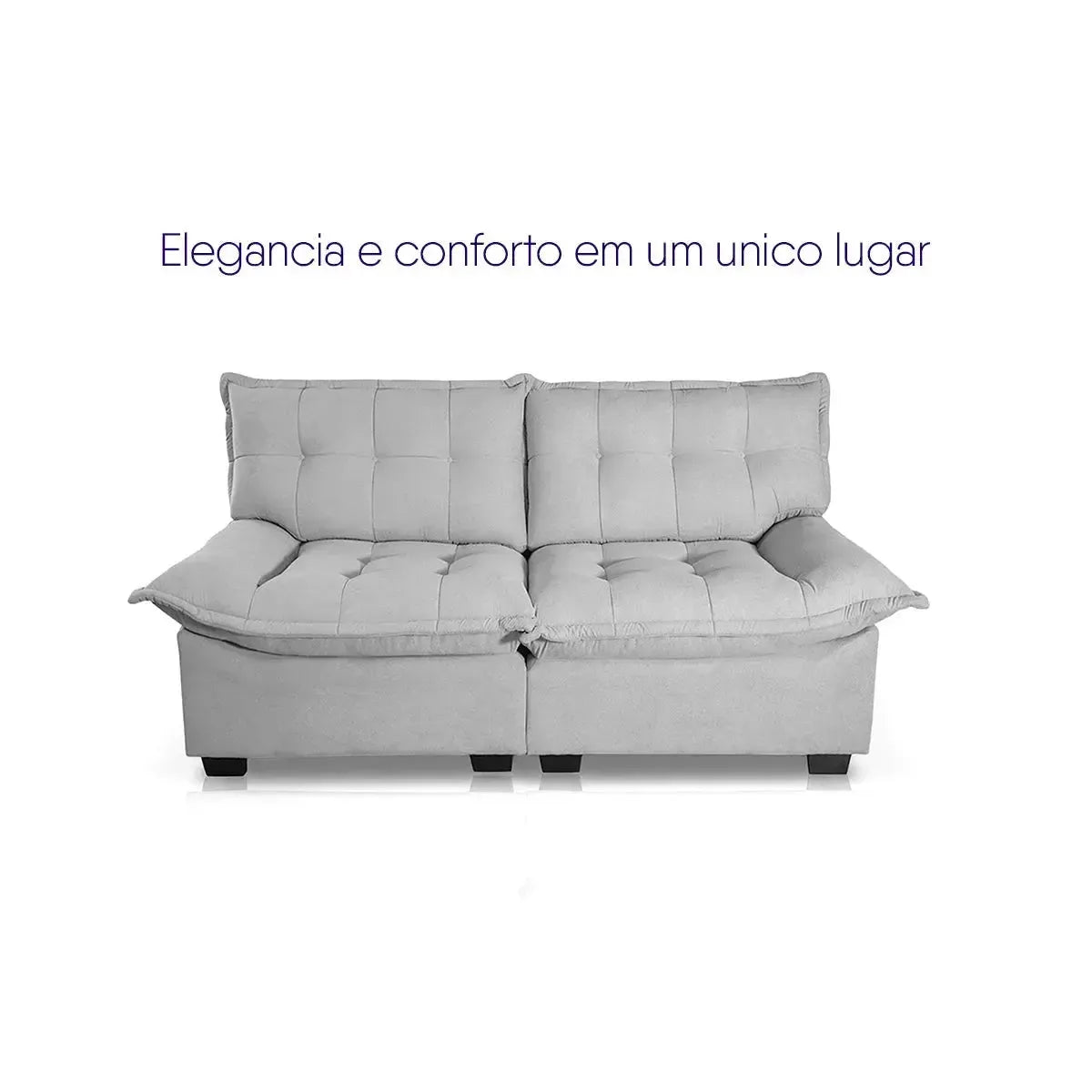 Sofá 2 Lugares Coliseu Bouclê Cinza