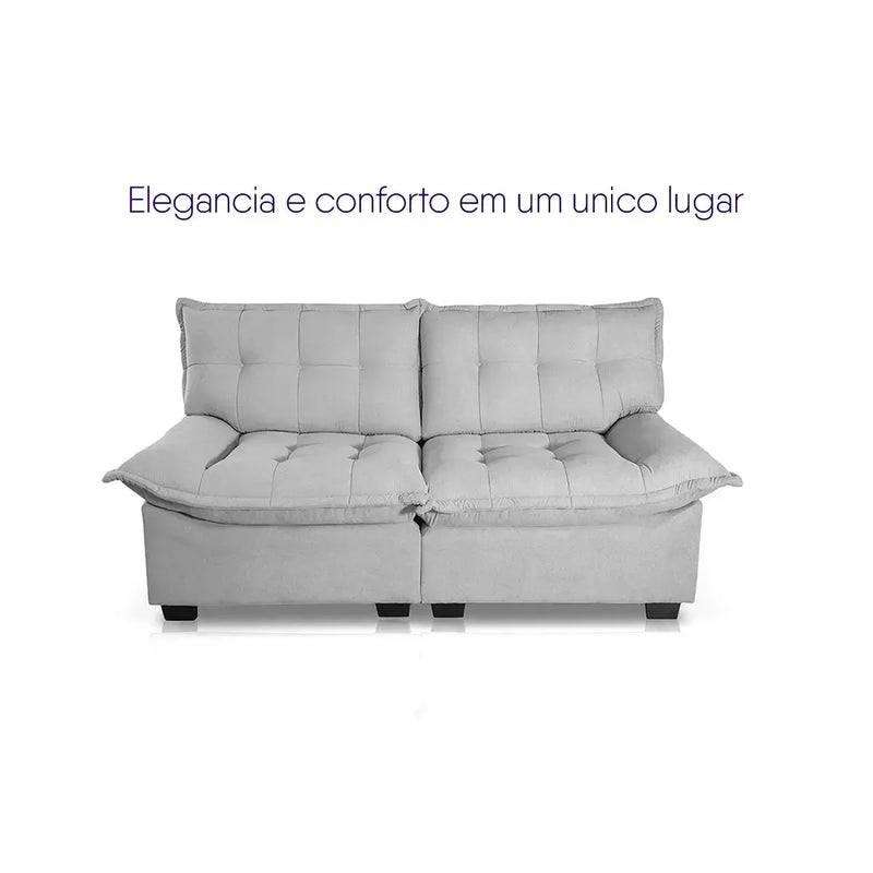 Sofá 2 Lugares Coliseu Bouclê Cinza
