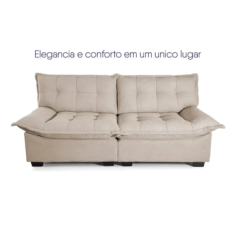 Sofá 3 Lugares Coliseu Bouclê Bege