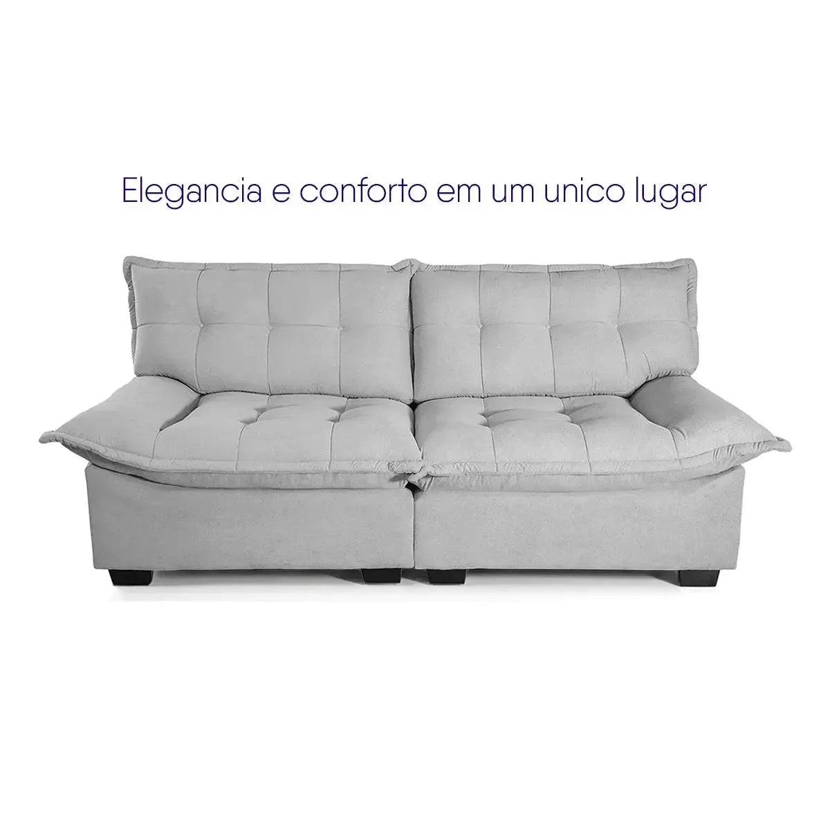Sofá 3 Lugares Coliseu Bouclê Cinza