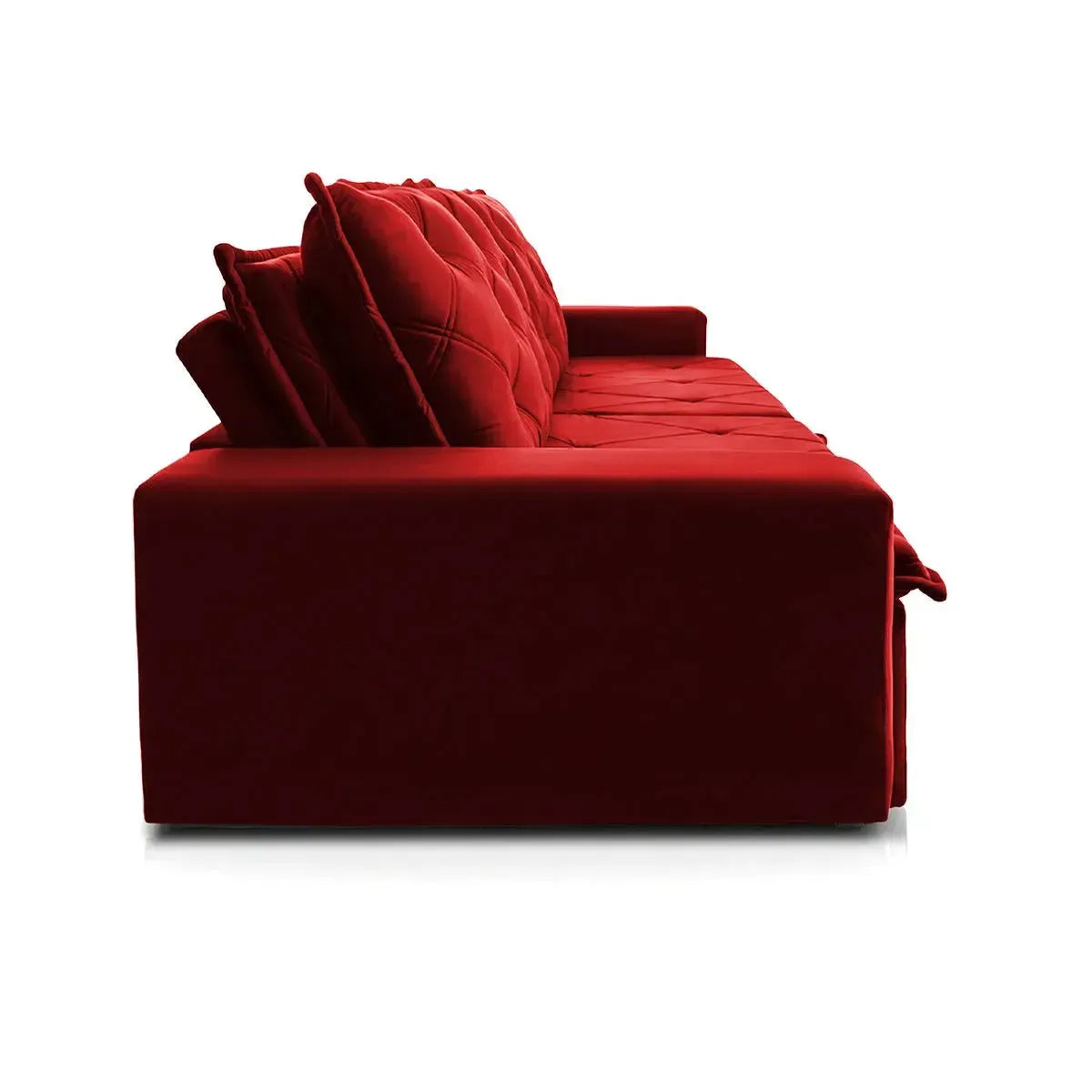 Sofá Cama Bangkok Sem Caixa 2,70m Retrátil e Reclinável Com Molas Velut Vermelho
