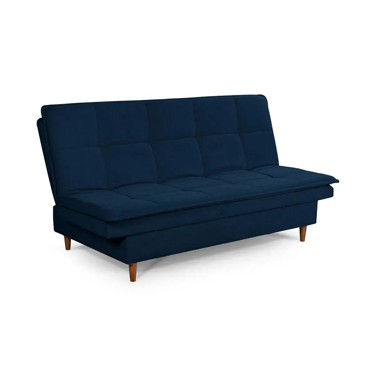 Sofá Cama Estoril 1,90m Azul Suede Velut