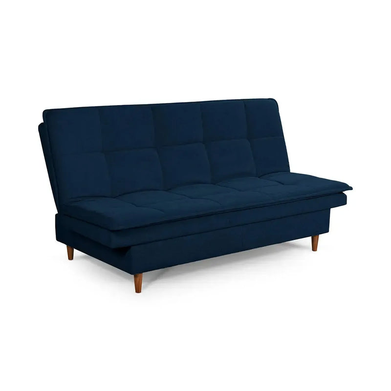 Sofá Cama Estoril 1,90m Azul Suede Velut