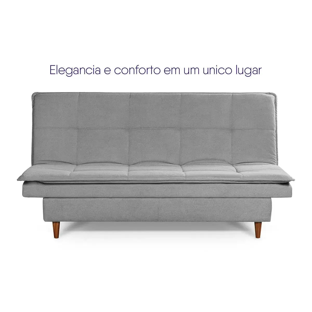 Sofá Cama Estoril 1,90m Cinza Suede Velut