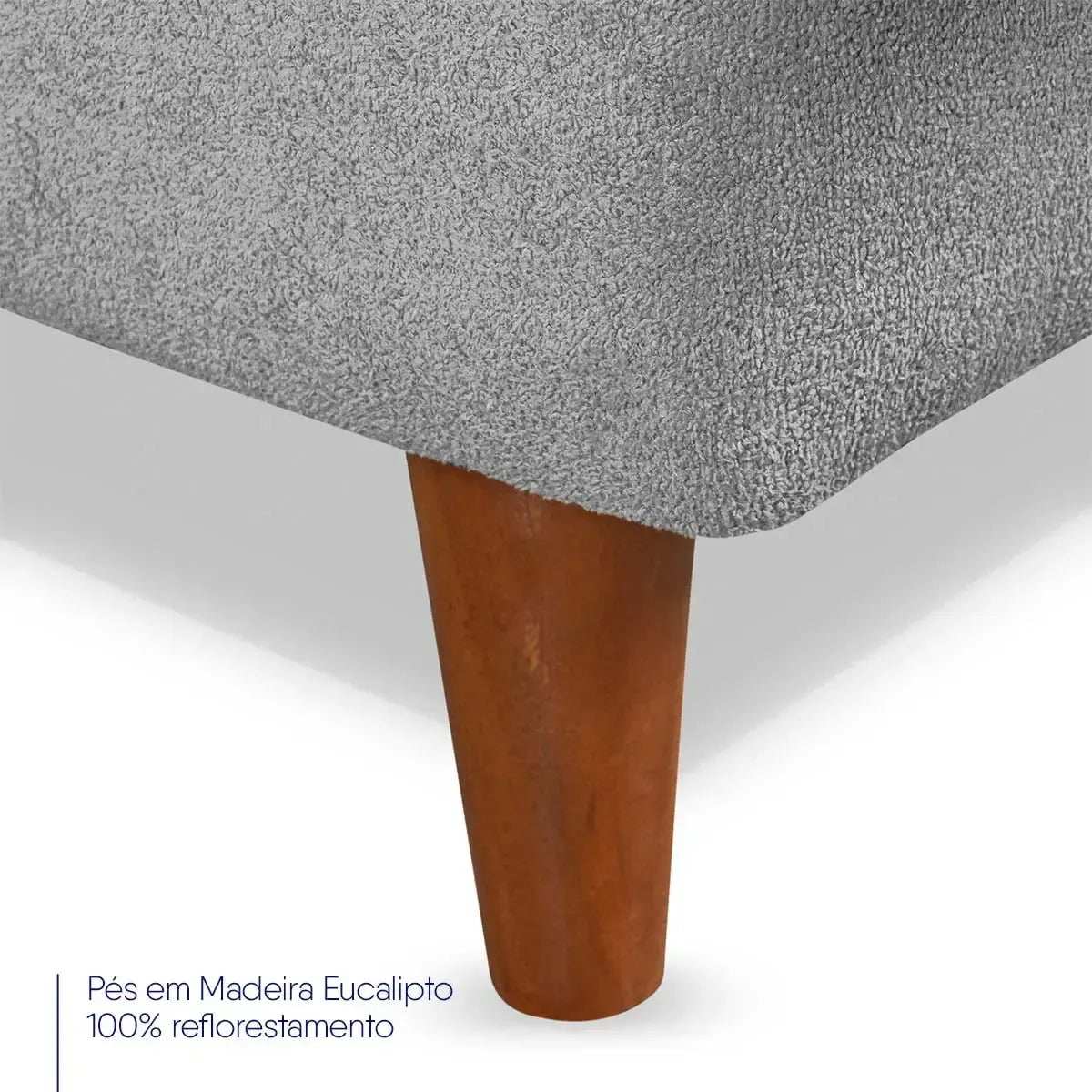 Sofá Cama Estoril 1,90m Cinza Suede Velut