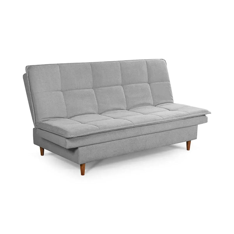 Sofá Cama Estoril 1,90m Cinza Suede Velut