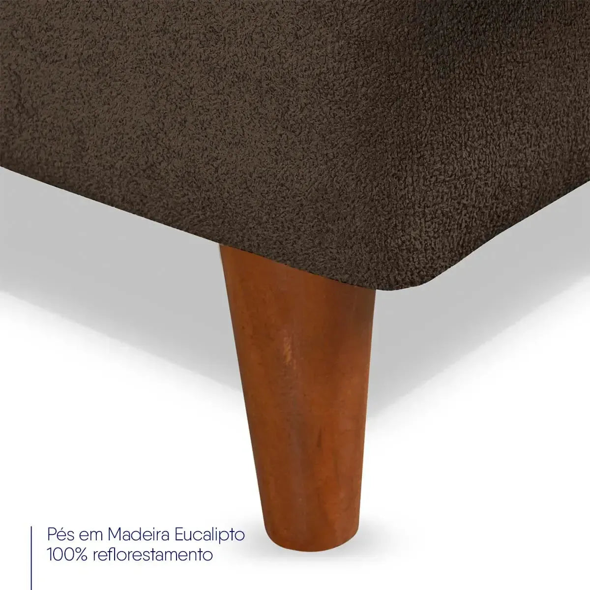 Sofá Cama Estoril 1,90m Marrom Suede Velut