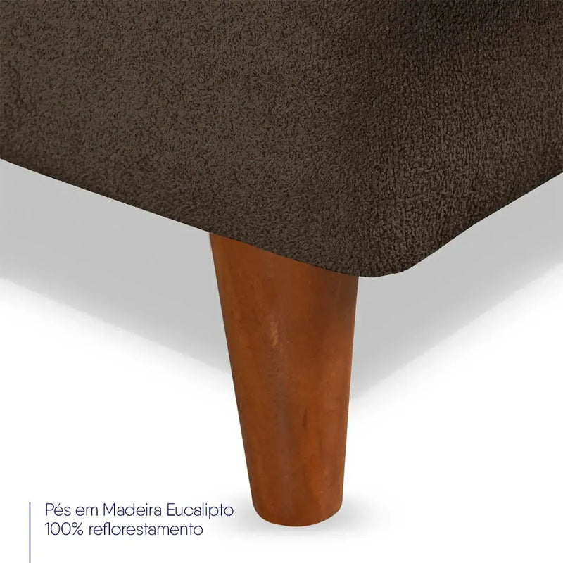 Sofá Cama Estoril 1,90m Marrom Suede Velut