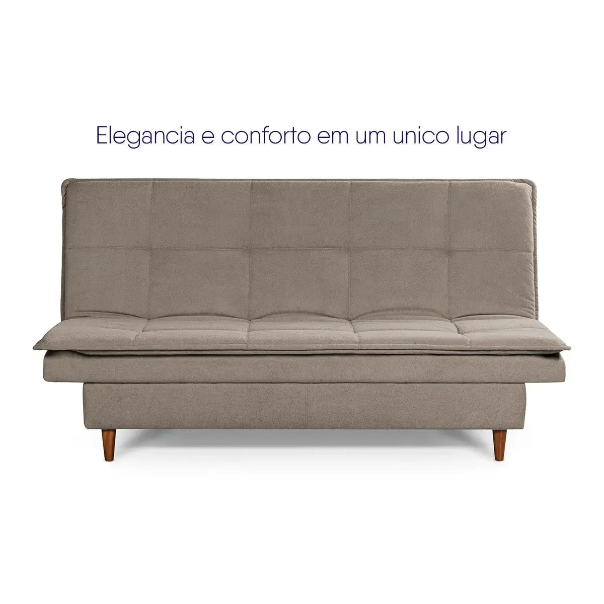 Sofá Cama Estoril 1,90m Tabaco Suede Velut
