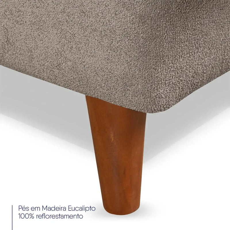 Sofá Cama Estoril 1,90m Tabaco Suede Velut