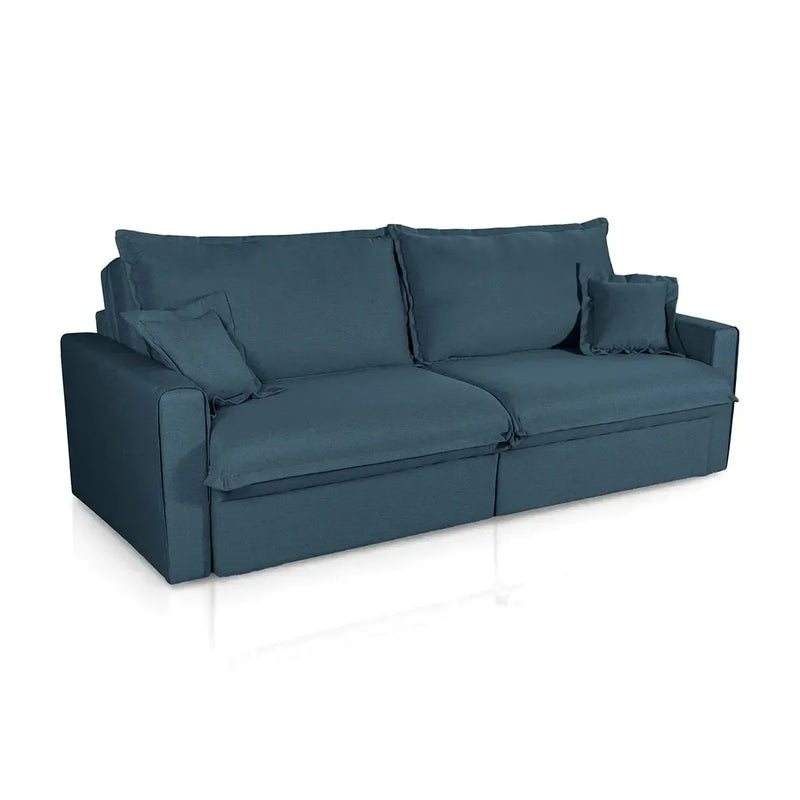 Sofá Cama Lume Sem Caixa 1,90m Linho Azul