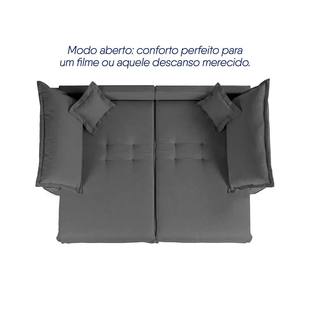 Sofá Cama Lume Sem Caixa 1,90m Linho Grafite