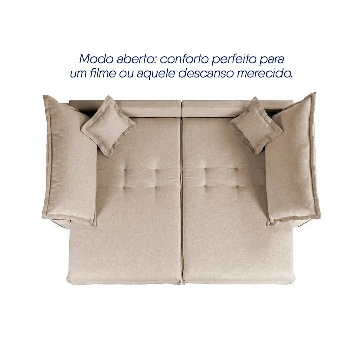 Sofá Cama Lume Sem Caixa 2,10m Linho Bege