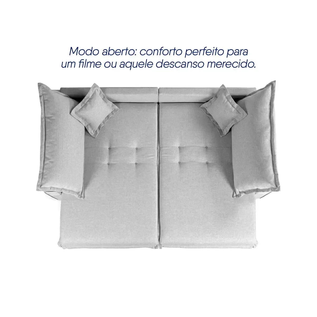 Sofá Cama Lume Sem Caixa 2,80m Linho Cinza