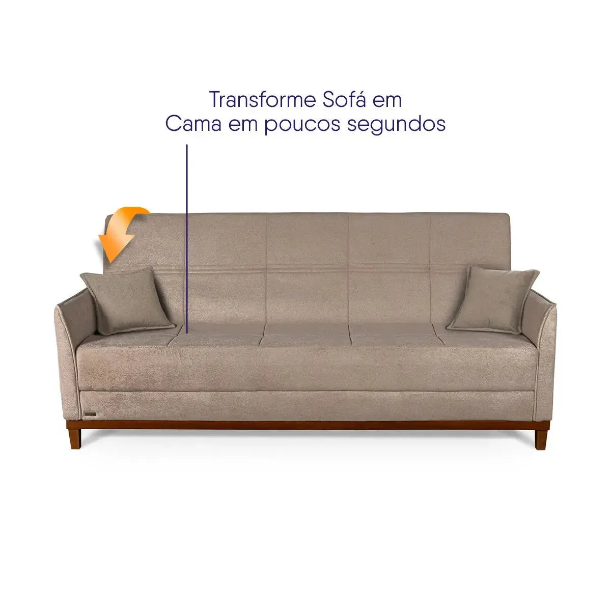 Sofá Cama Reclinável Caribe Linho Bege 2,02m
