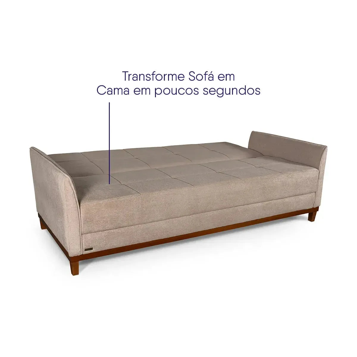 Sofá Cama Reclinável Caribe Linho Bege 2,02m