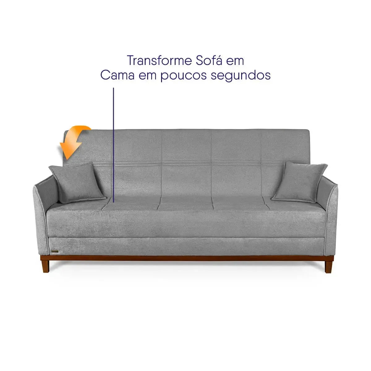 Sofá Cama Reclinável Caribe Linho Cinza 2,02m