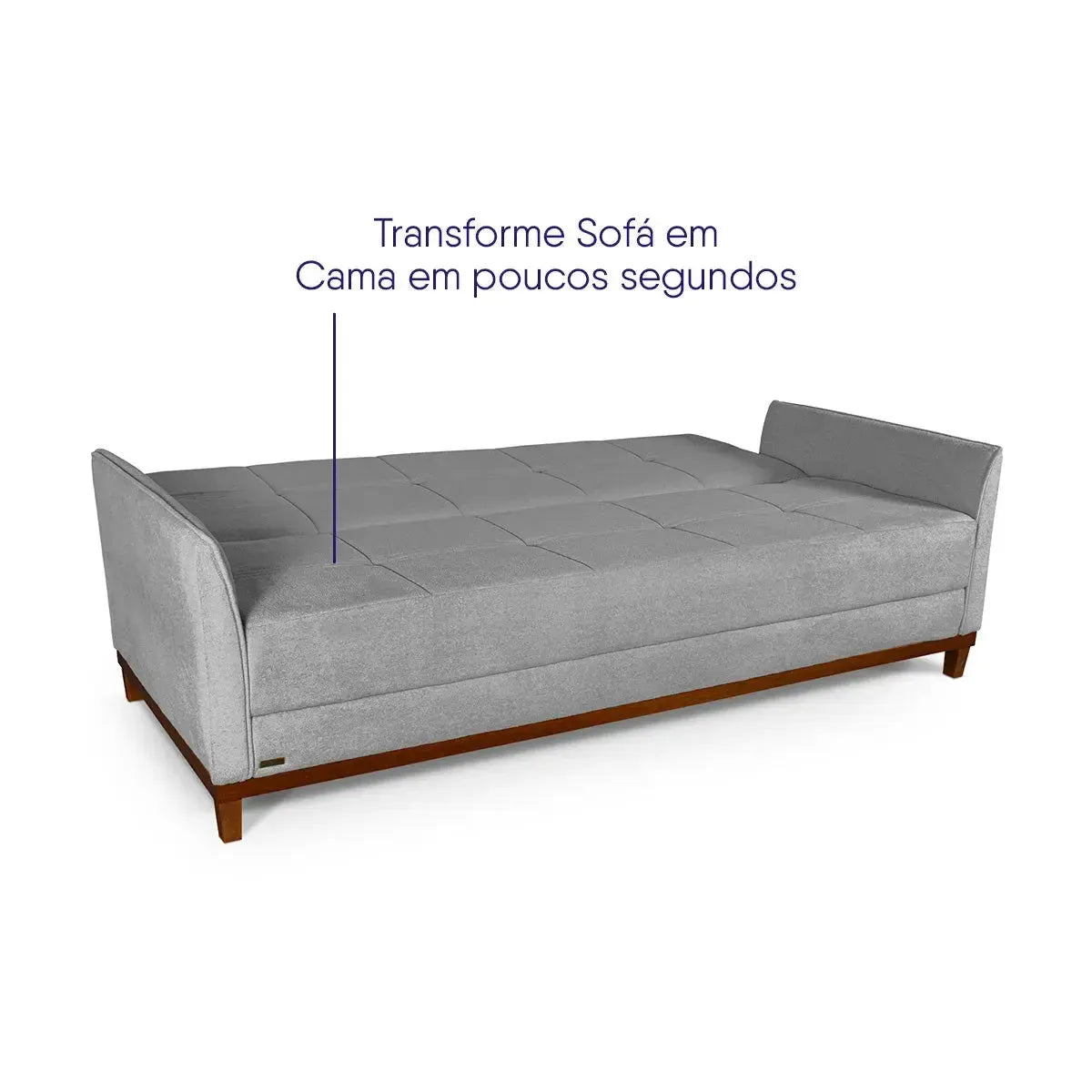 Sofá Cama Reclinável Caribe Linho Cinza 2,02m