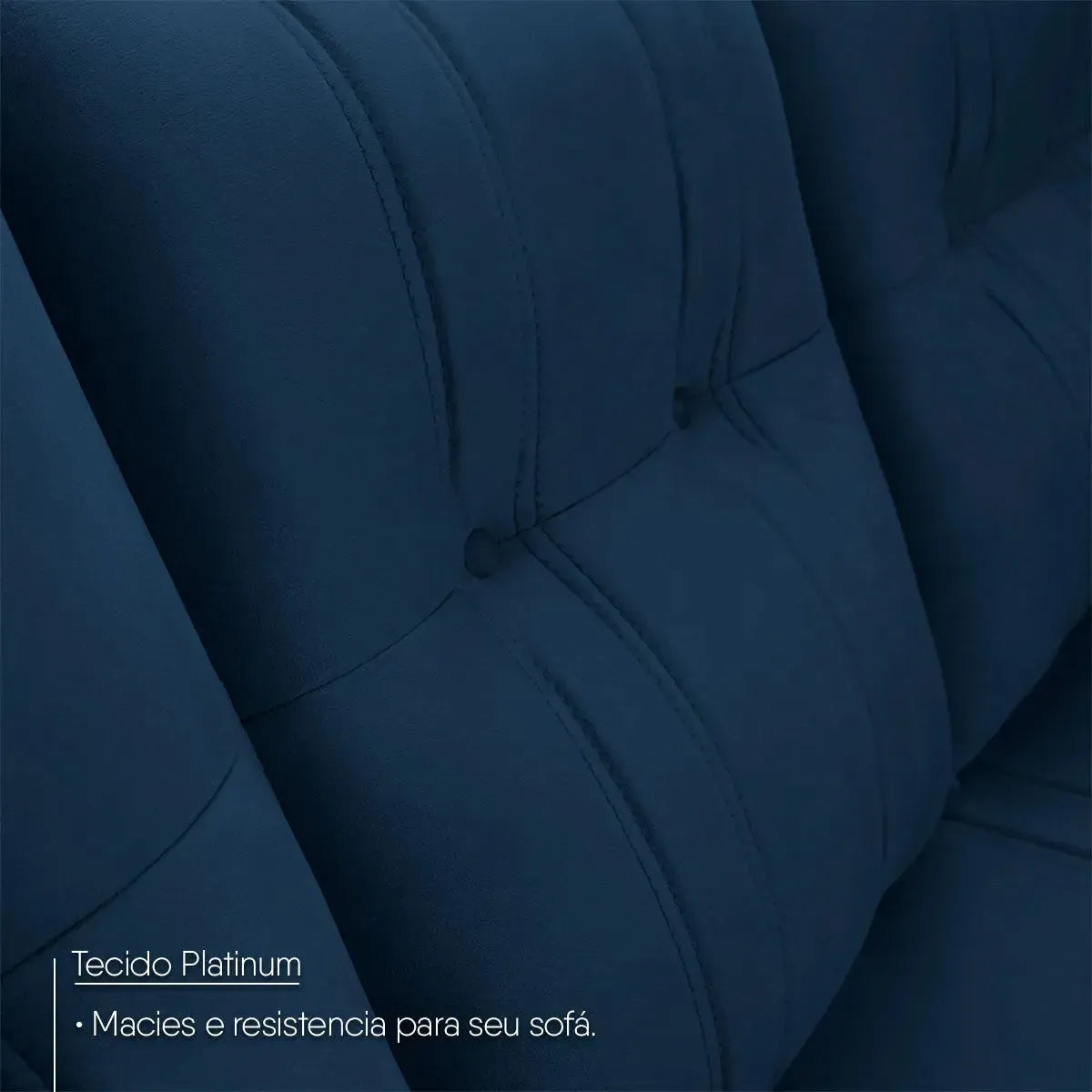 Sofá Canto London Azul Suede Velut