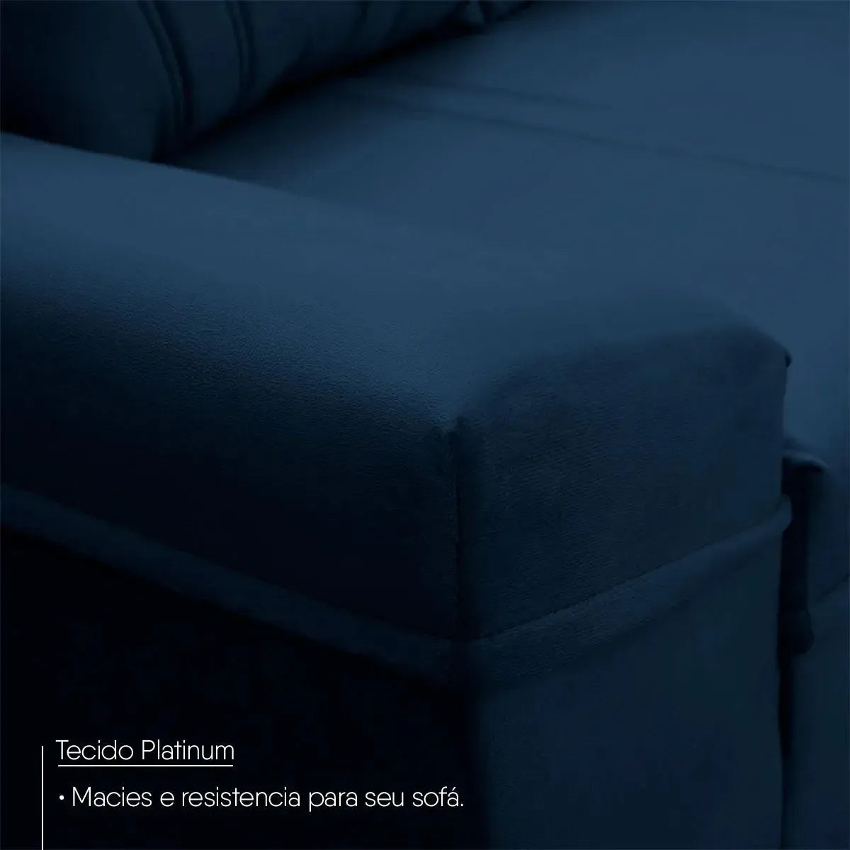 Sofá Canto London Azul Suede Velut