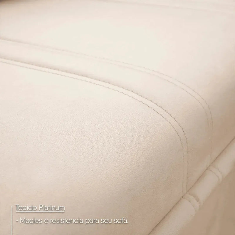 Sofá Canto London Bege Suede Velut