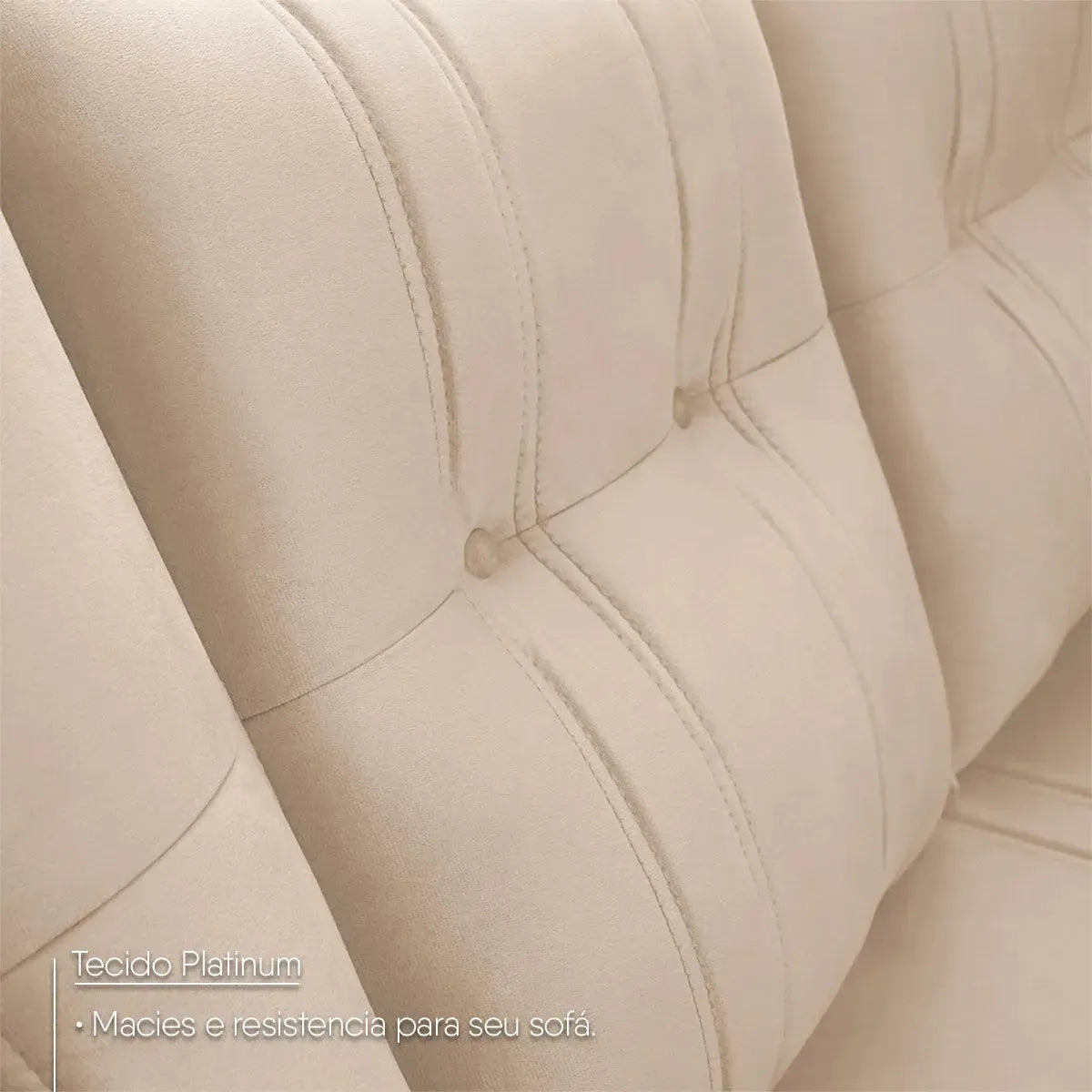 Sofá Canto London Bege Suede Velut