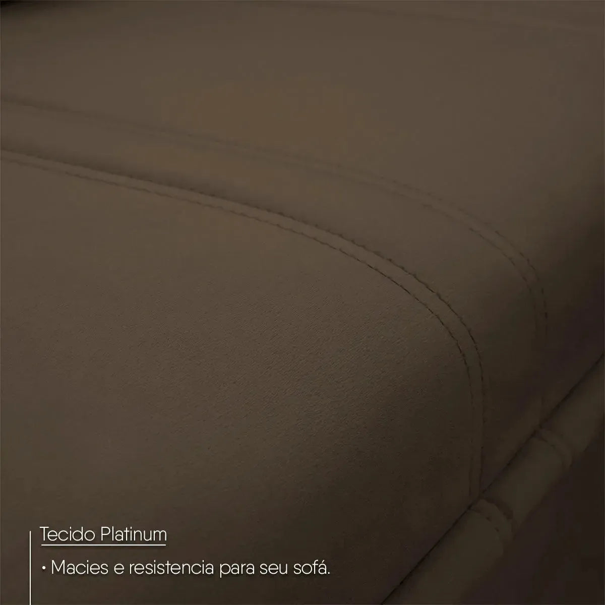 Sofá Canto London Marrom Suede Velut
