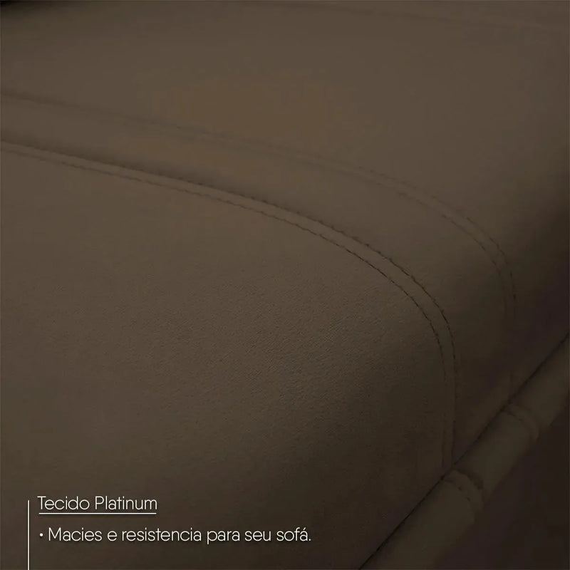 Sofá Canto London Marrom Suede Velut