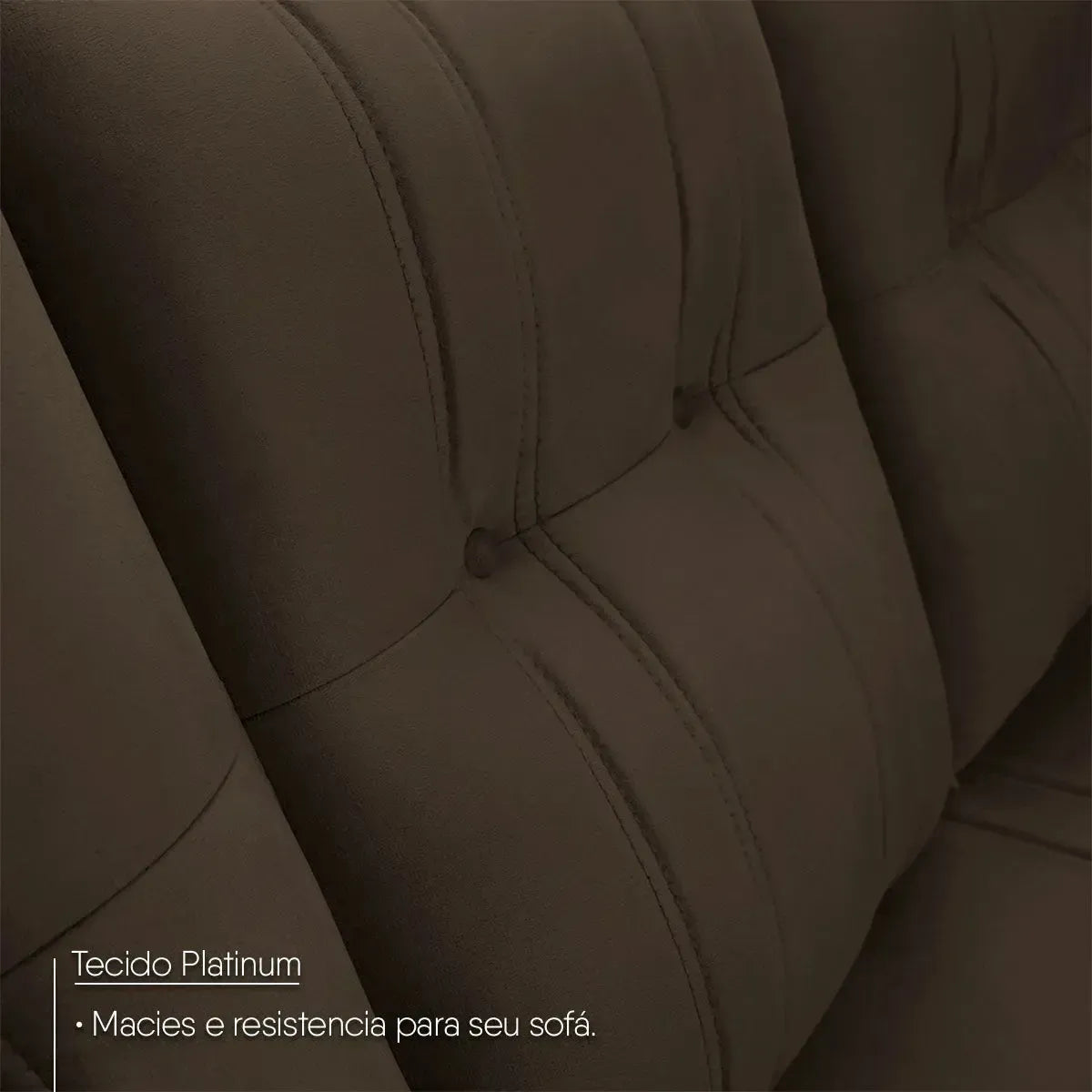 Sofá Canto London Marrom Suede Velut