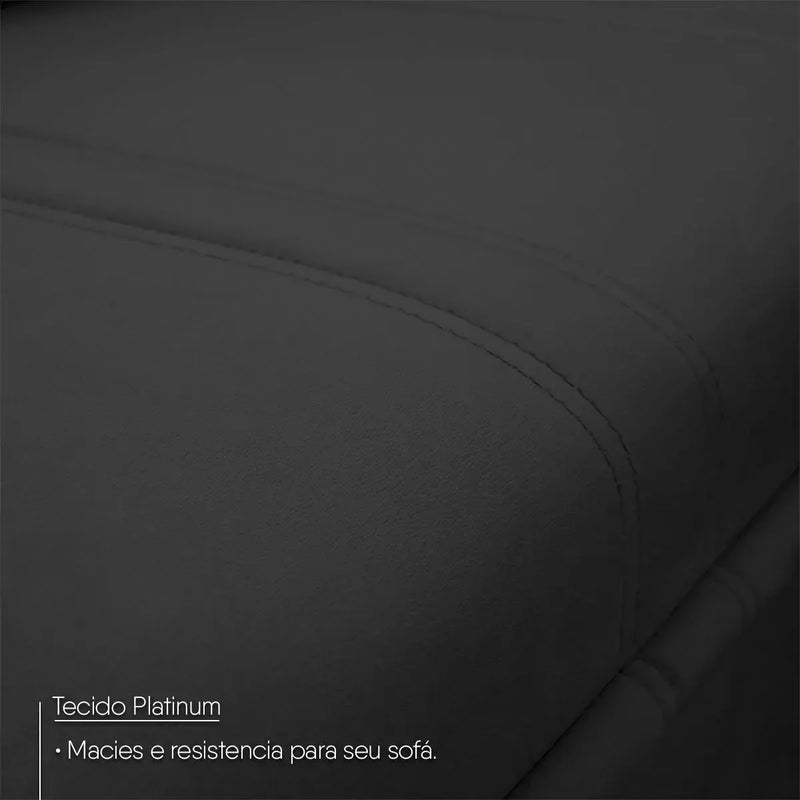 Sofá Canto London Preto Suede Velut