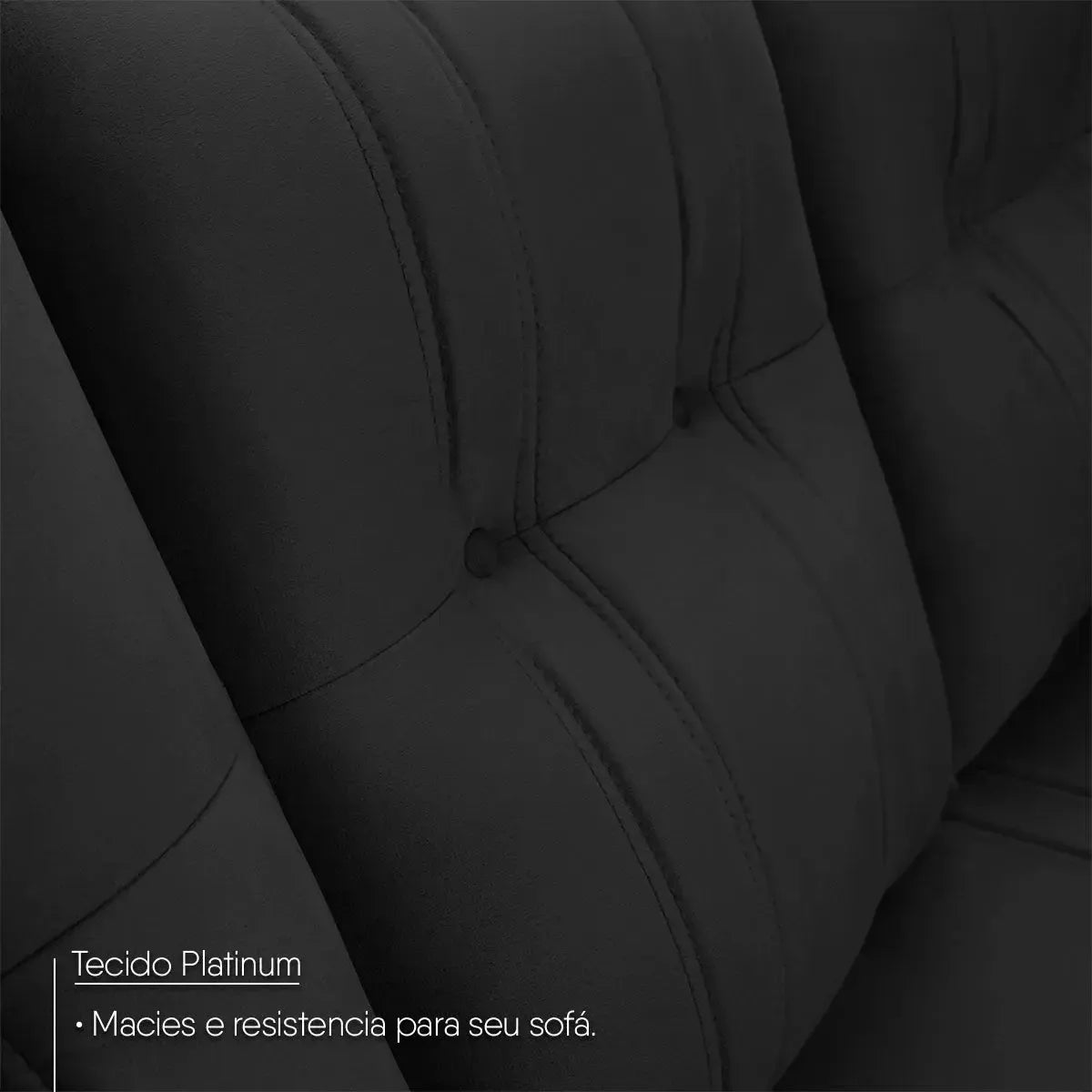 Sofá Canto London Preto Suede Velut