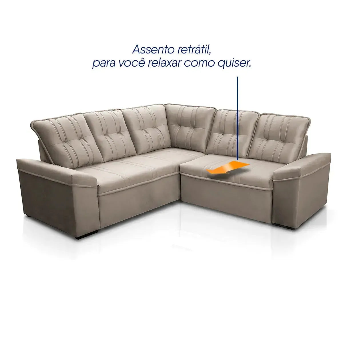 Sofá Canto London Tabaco Suede Velut