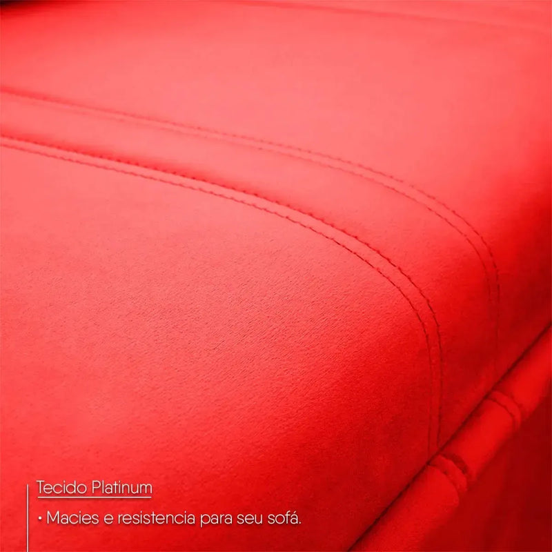 Sofá Canto London Vermelho Suede Velut