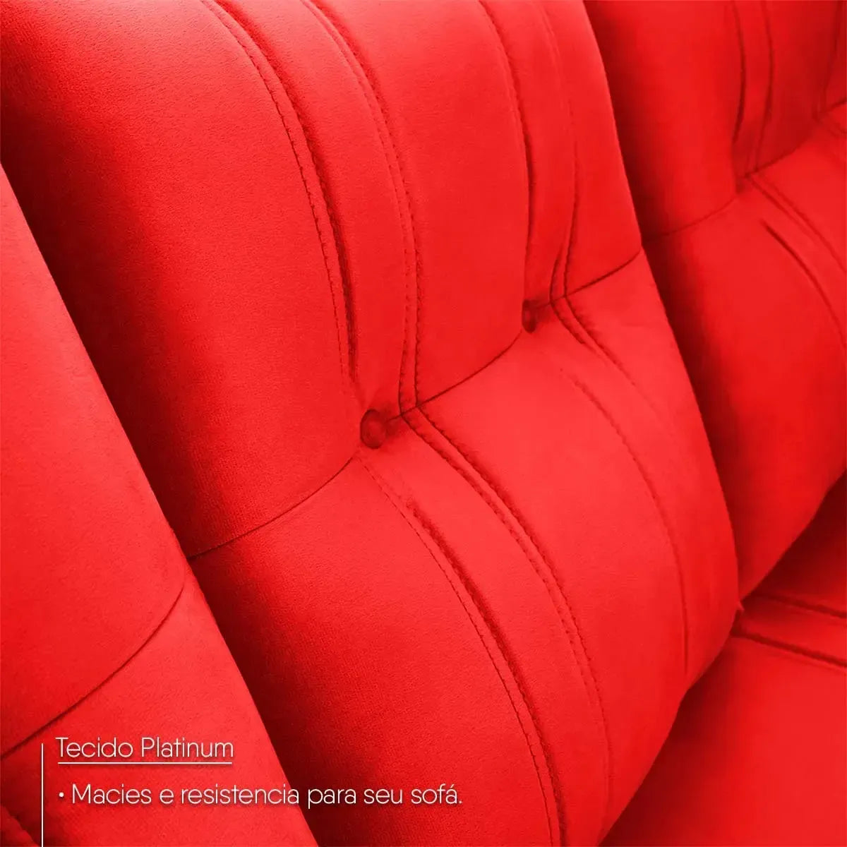 Sofá Canto London Vermelho Suede Velut