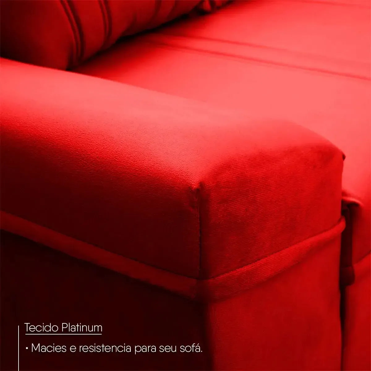Sofá Canto London Vermelho Suede Velut