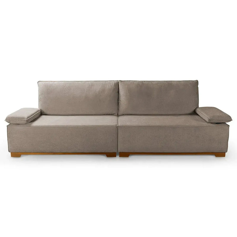 Sofá Living Braço Articulado Deluxe 2,00m Bouclê Bege