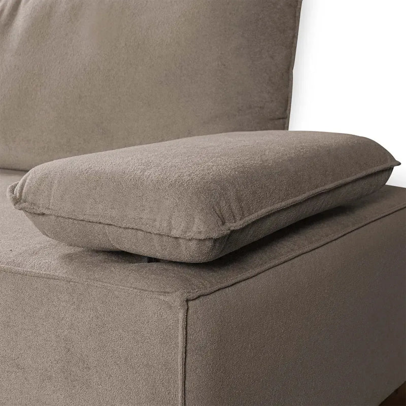 Sofá Living Braço Articulado Deluxe 2,00m Bouclê Bege