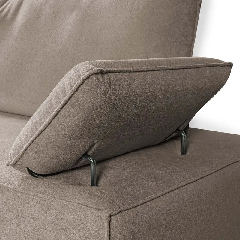 Sofá Living Braço Articulado Deluxe 2,00m Bouclê Bege