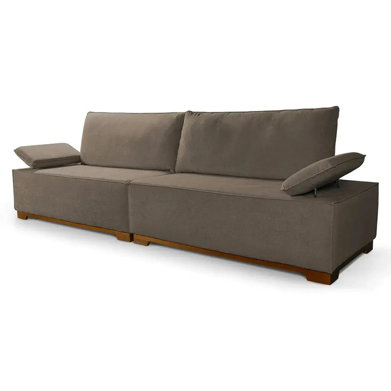 Sofá Living Braço Articulado Deluxe 2,00m Bouclê Marrom
