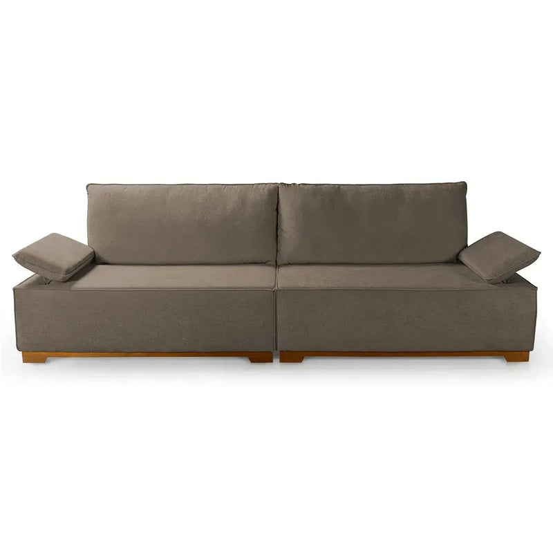 Sofá Living Braço Articulado Deluxe 2,00m Bouclê Marrom