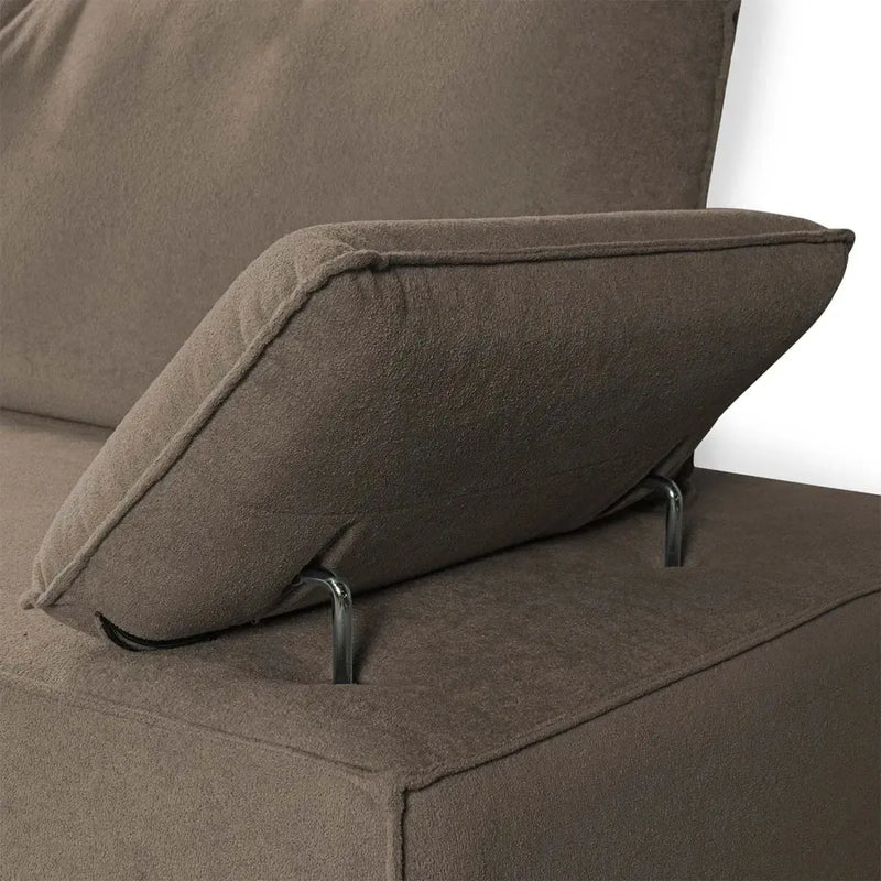 Sofá Living Braço Articulado Deluxe 2,00m Bouclê Marrom