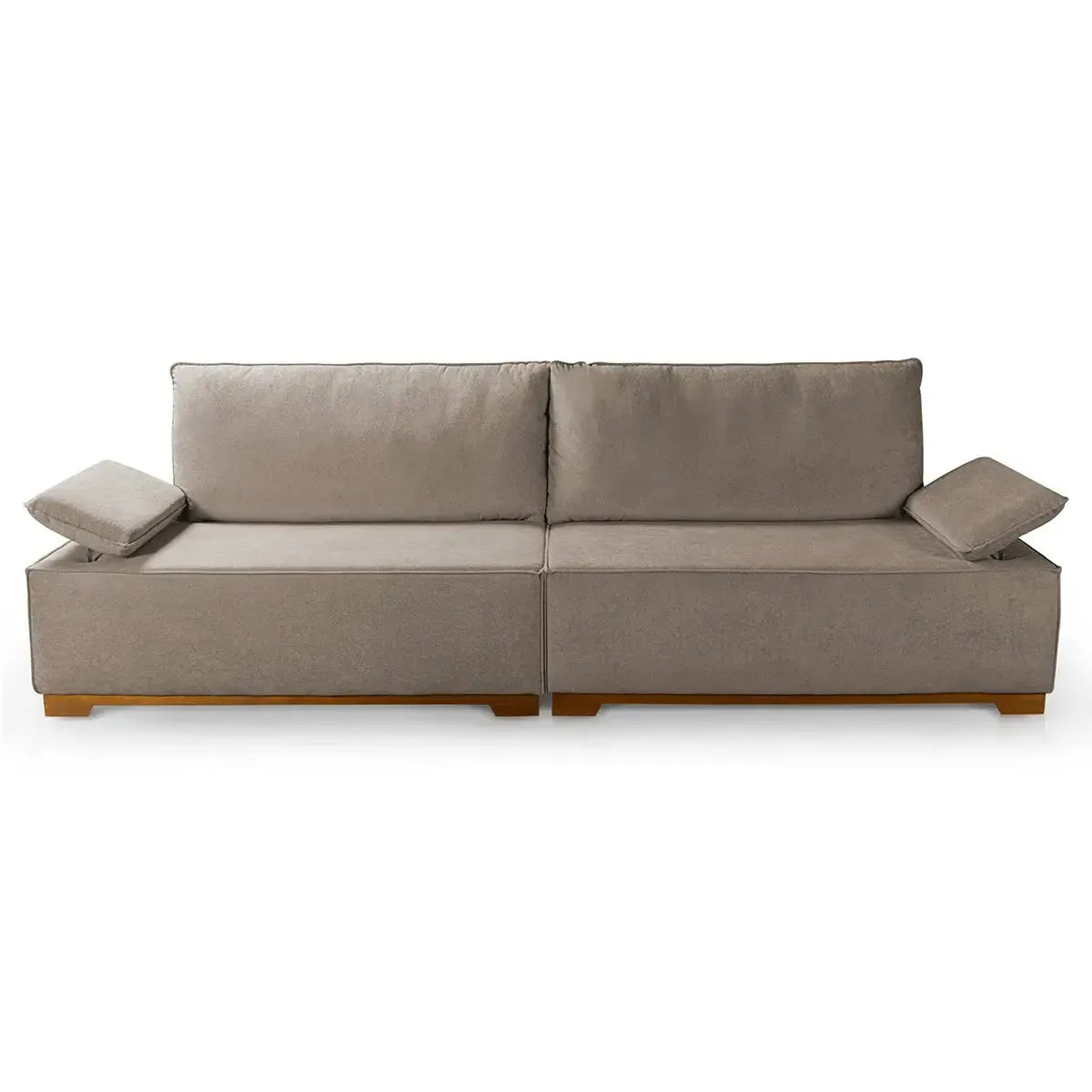 Sofá Living Braço Articulado Deluxe 2,30m Bouclê Bege