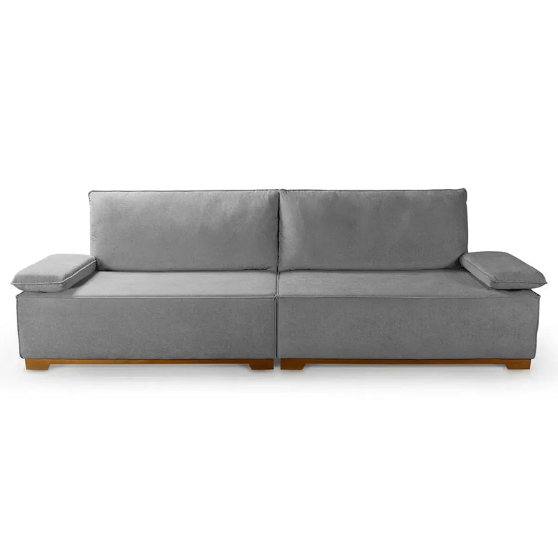 Sofá Living Braço Articulado Deluxe 2,30m Bouclê Cinza