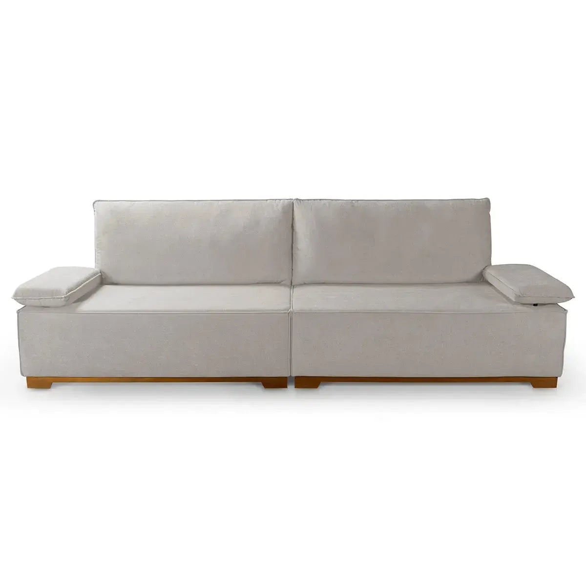 Sofá Living Braço Articulado Deluxe 2,30m Bouclê Off White