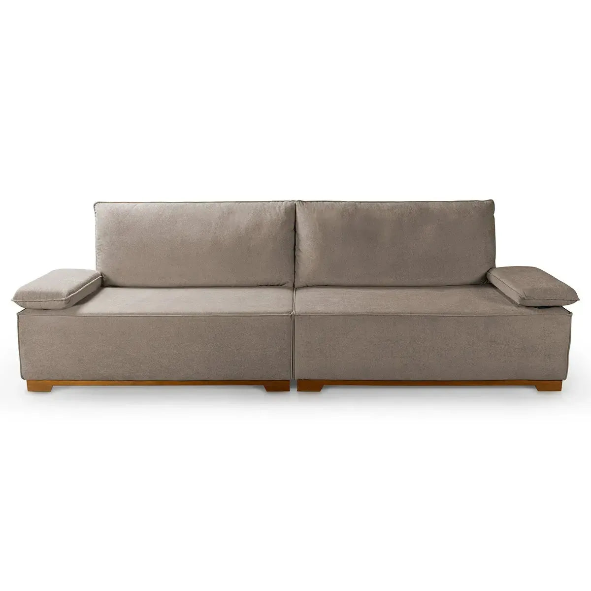 Sofá Living Braço Articulado Deluxe 2,50m Bouclê Bege