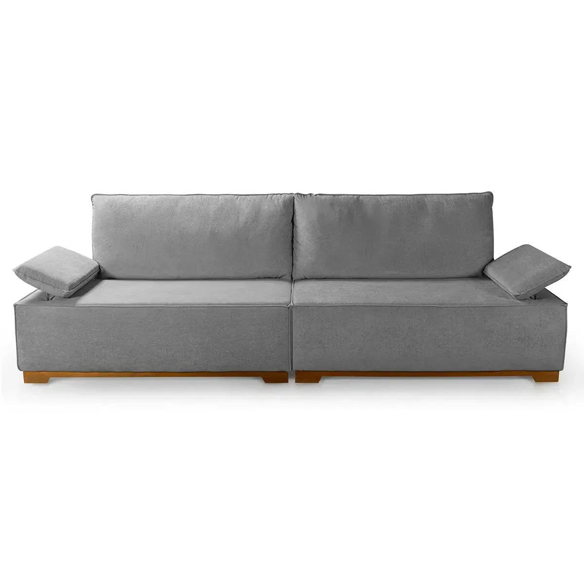 Sofá Living Braço Articulado Deluxe 2,50m Bouclê Cinza