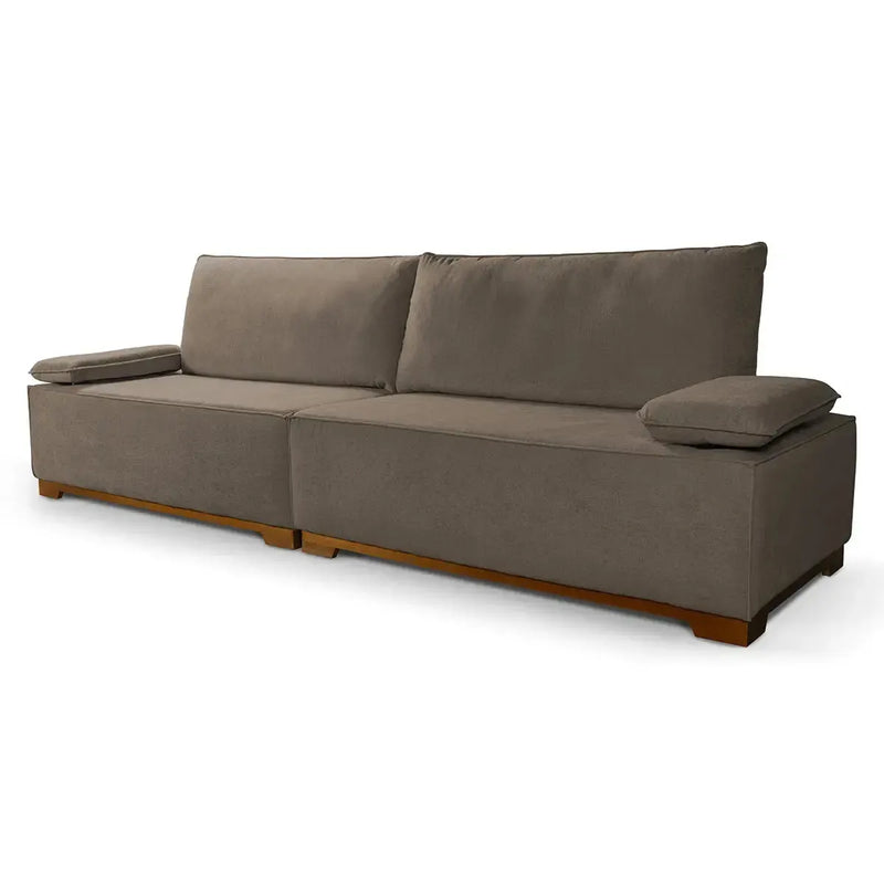 Sofá Living Braço Articulado Deluxe 3,00m Bouclê Marrom