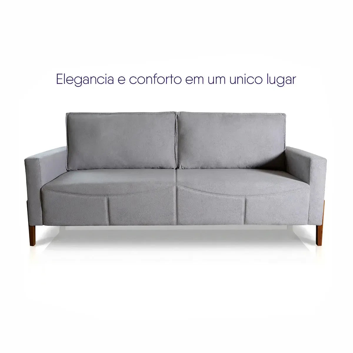Sofá Living Florença 2,10m Bouclê Cinza