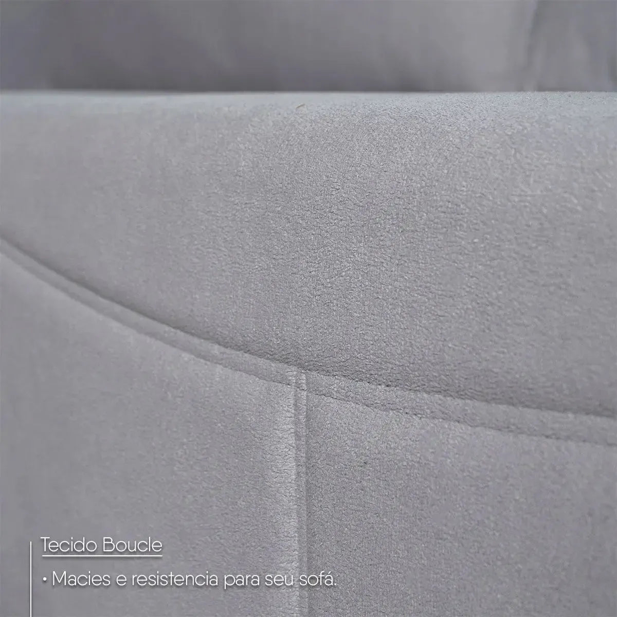 Sofá Living Florença 2,10m Bouclê Cinza